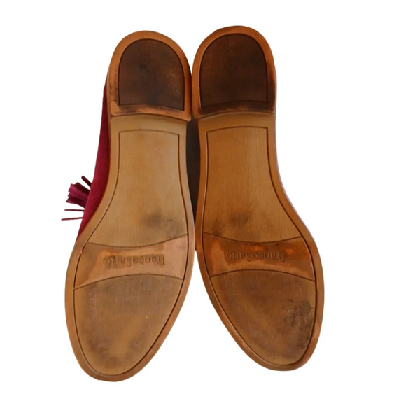 Franco Sarto Jolie Magenta Loafers Slip On Suede Tassled Flats size 8 - Picture 8 of 10